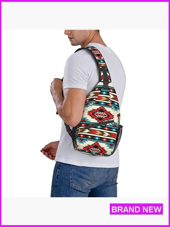 Geometric Tribal Sling Backpack Daypack Crossbody Chest Bag Lightweight Travel